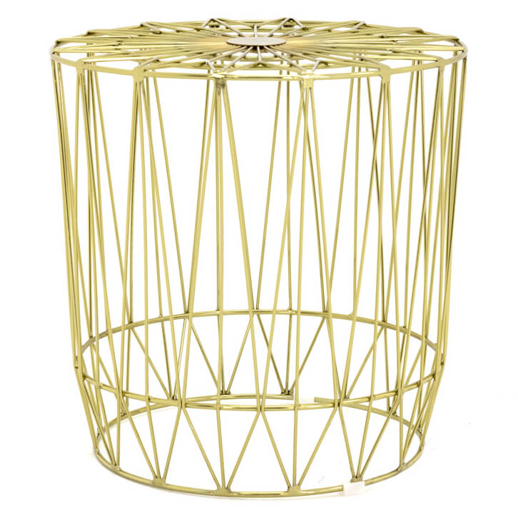 Wire End Table, Gold Town & Country Event Rentals