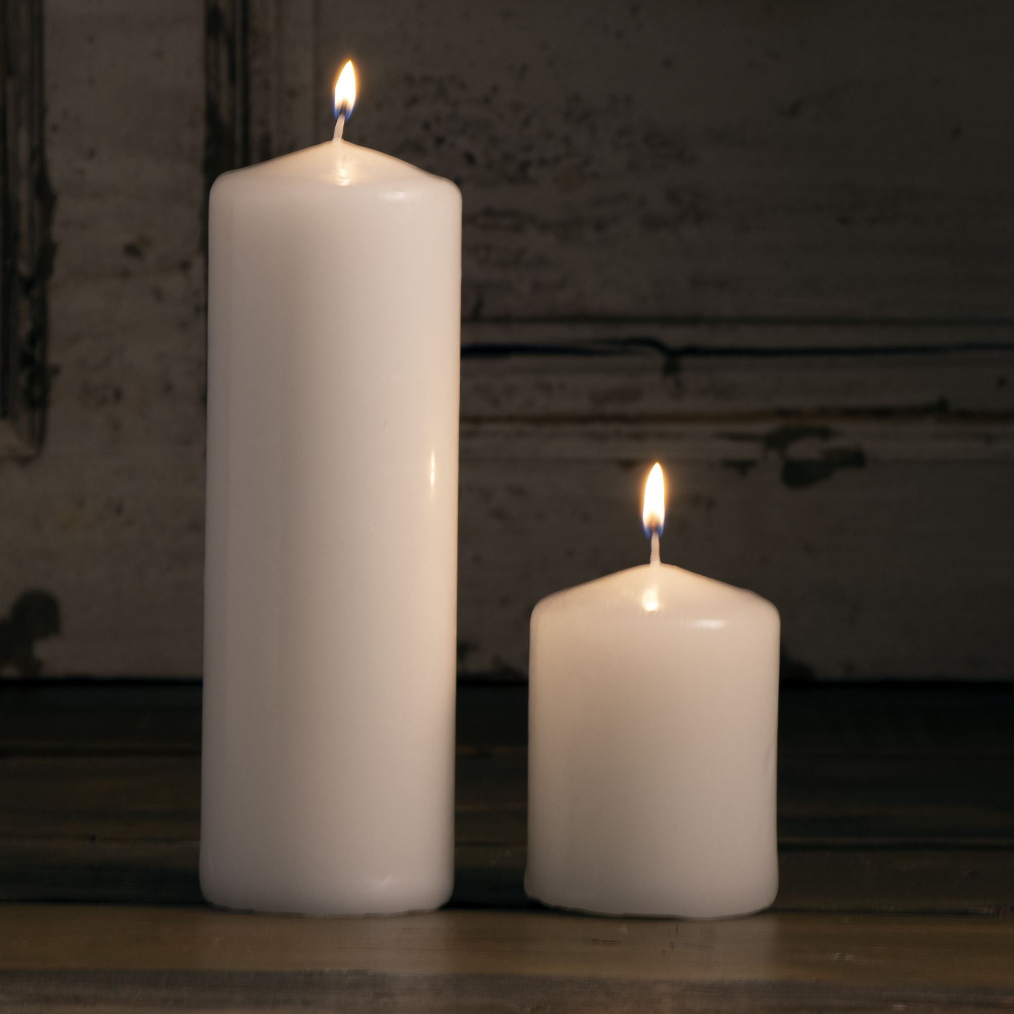 Ivory Pillar Wax Candles Town & Country Event Rentals