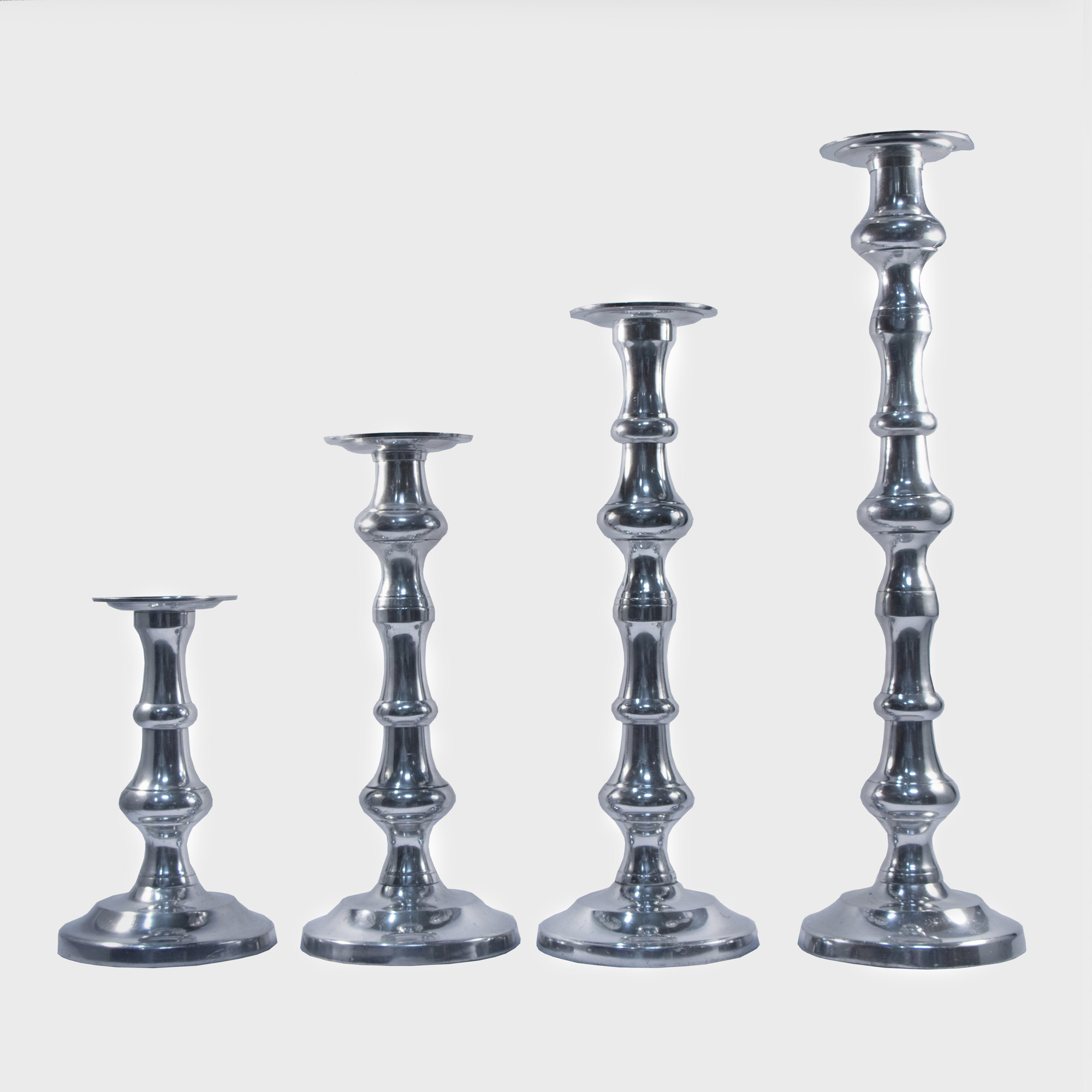 Aluminum Candle Pillar Holders for Rent Town & Country Event Rentals Town & Country Event