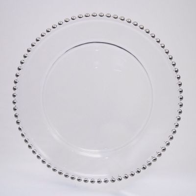 Image of 13" Platinum Beaded Glass Charger