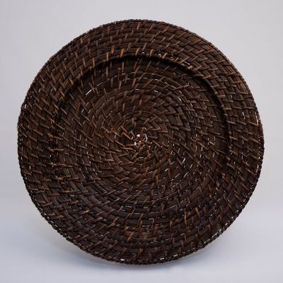 Image of 13" Round Brown Rattan Charger