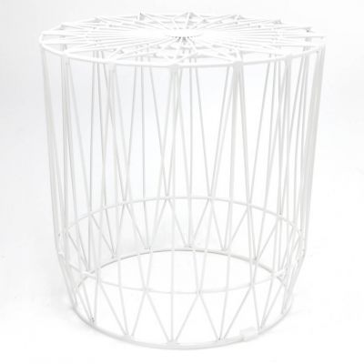 Image of Wire End Table, White