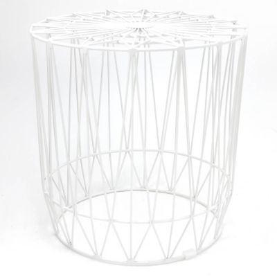 Image of Wire End Table, White