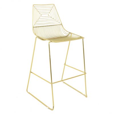 Image of Wire Barstool, Gold