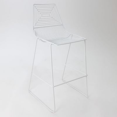 Image of Wire Barstool, White