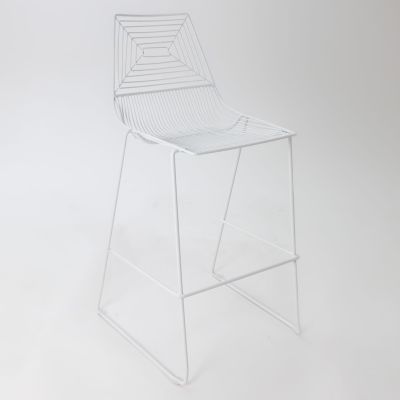 Image of Wire Barstool, White