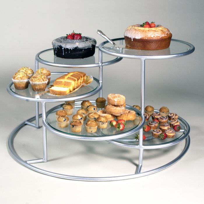 6 Tier Buffet Risers (Gold & Silver) | Town & Country Event Rentals