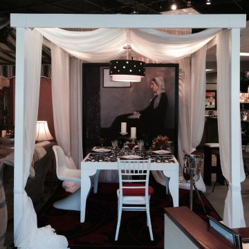 Cielo Blanco Arbor with Drapes