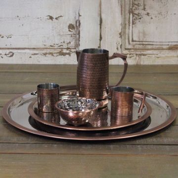 Edison Burnt Copper Cream & Sugar Bowl