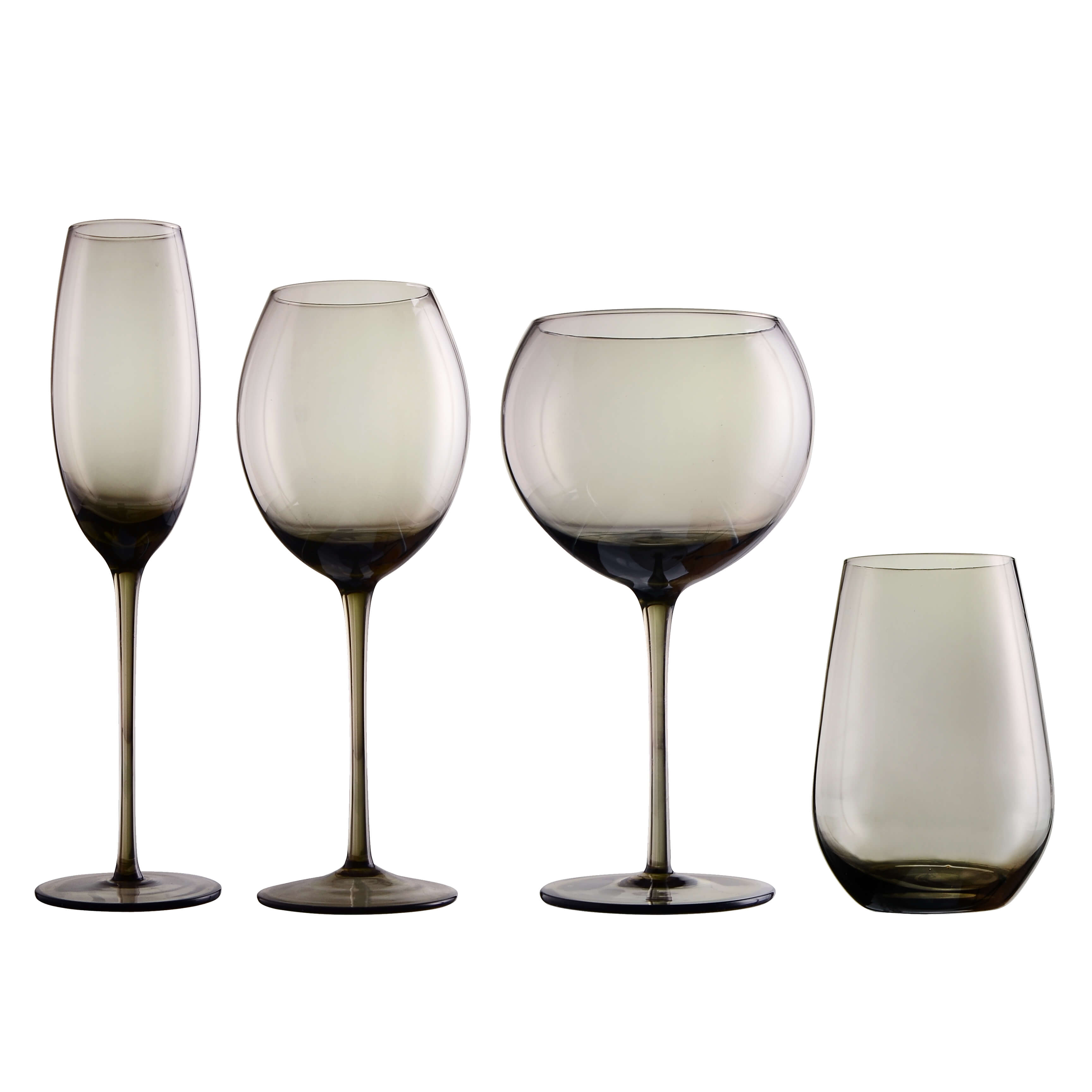Ballard Glassware, Smoke | Town & Country Event Rentals