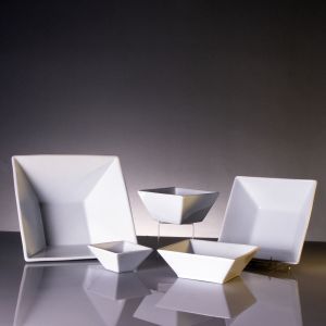 White Square China Bowls