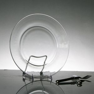 Round Clear Glass Dinner Plate