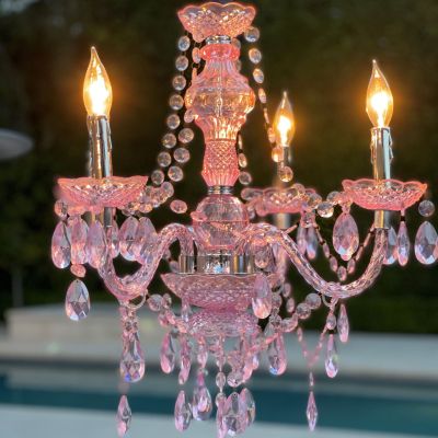 Image two of Gabriella 24" Pink Chandelier