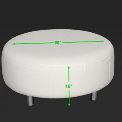 Image two of Soho White Faux Leather Ottoman