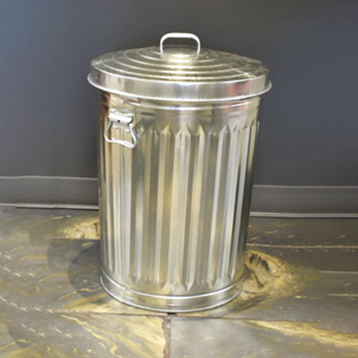 Image of Steel Trash Can with Lid