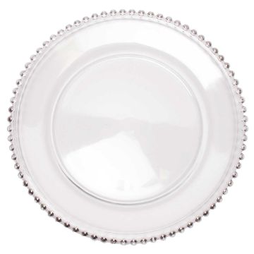 Image of Platinum Beaded Glass Charger 13"