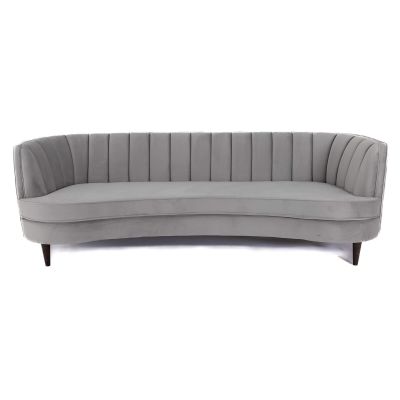 Image of Hepburn Curved Sofa, Grey