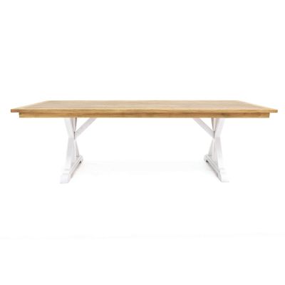 Image two of Hampton Dining Table, Rectangular, Natural Oak, with White Legs
