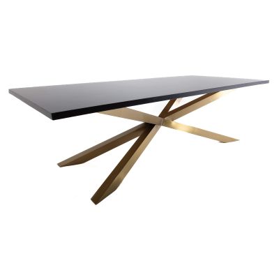 Image two of Lazio Dining Table, Gold Frame, Black Top
