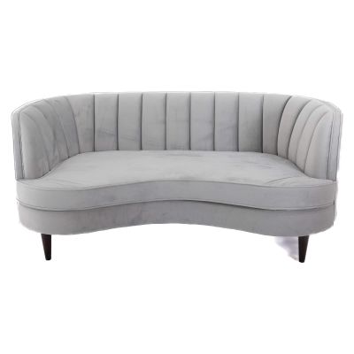 Image of Hepburn Curved Loveseat, Grey