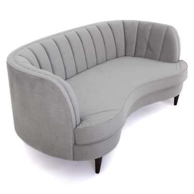 Image two of Hepburn Curved Loveseat, Grey