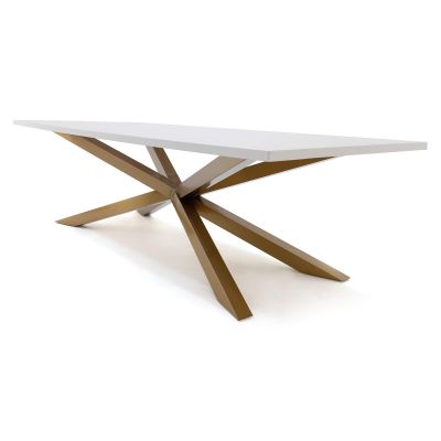 Image two of Lazio Dining Table, Gold Frame, White Top