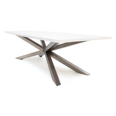 Image two of Lazio Dining Table, Silver Frame, White Top