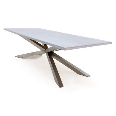 Image two of Lazio Dining Table, Silver Frame, Grey Top
