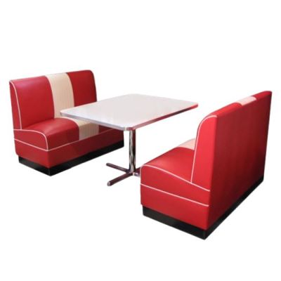 Red and White Banquette 48"