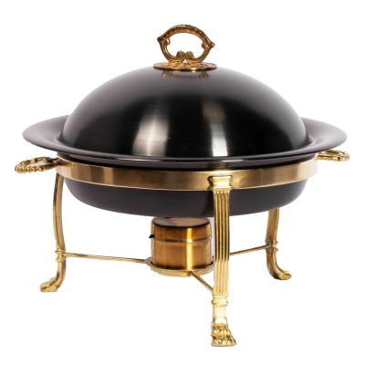 Image of Black Onyx & Gold Round 6 Quart Chafer