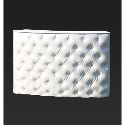Image of 6' White Tufted Curve Bar