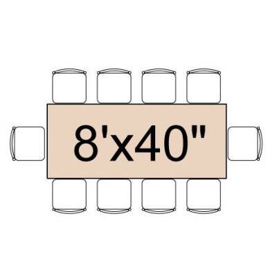Image of 8' x 40" Rectangular