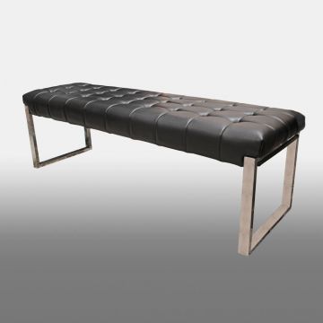 Barcelona Knox Bench Black With Chrome Frame