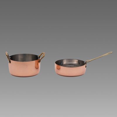 Image two of Bourdain 8 oz. Copper Saute Pan With Brass Handle