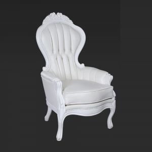 Cielo Blanco White Victorian High Back Chair
