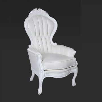 Cielo Blanco White Victorian High Back Chair