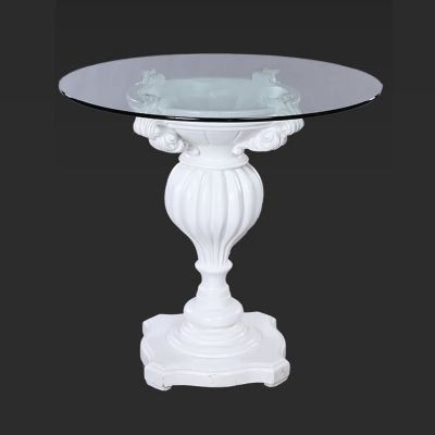 Image of Cielo Blanco Small Round Pedestal Table