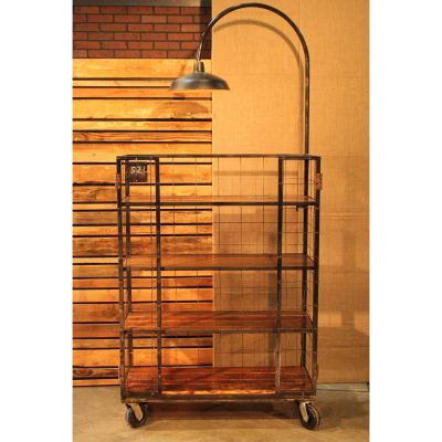Image two of Edison Back Bar Cart with Antique Light