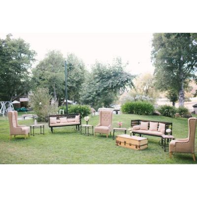 Image two of Edison Stake Bed Love Seat with Wheels