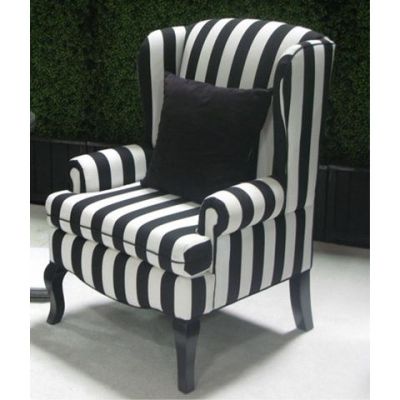 Image two of Encore Black & White Wing Back Chair