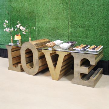 LOVE Table- Rustic Wood