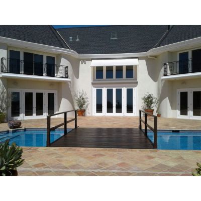 Image of Plank Floor Deck Over Pool