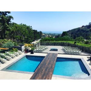 Plank Floor Runway Over Pool