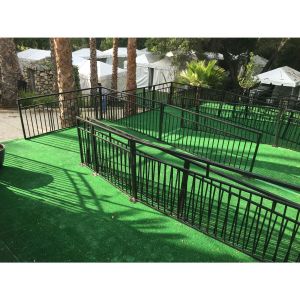 Scaffold Ramp Walkway With Rail & Turf