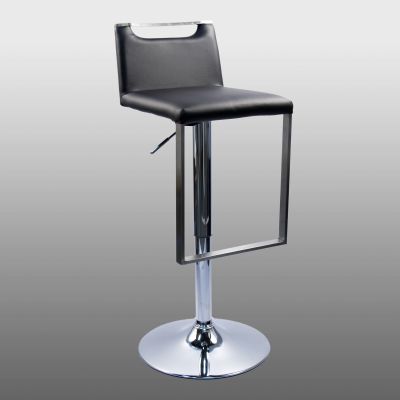 Image of Black Adjustable Bar Stools with Backs
