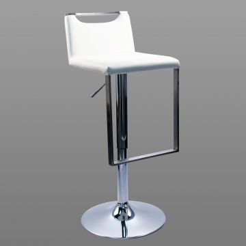 Vanity Adjustable Bar Stool - White