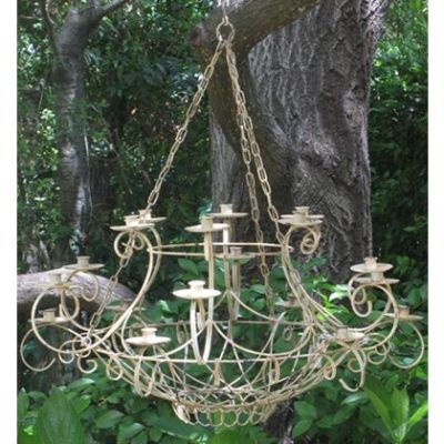 Image of Vineyard 18 Branch Wrought Iron Chandelier