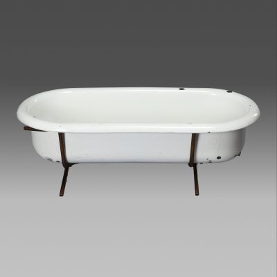 Image of Vintage Baby Bath Tub with Table Stand