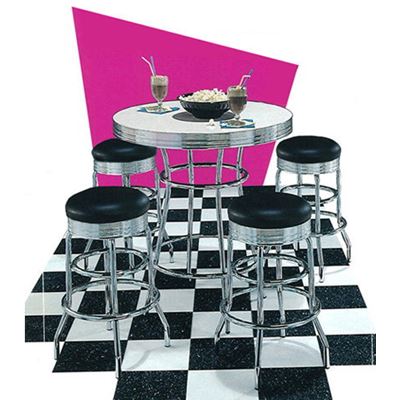 Image of Round White & Chrome Table