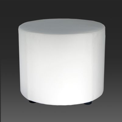 Image of White Metro Round Ottoman